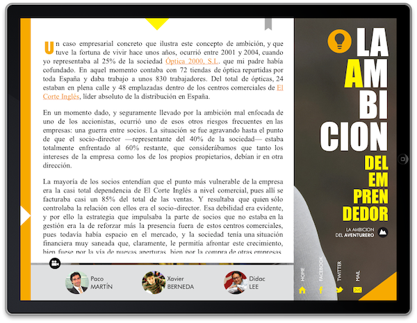 Capítulo "La Ambición" de la App "Espíritu de Aventura" de Albert Bosch