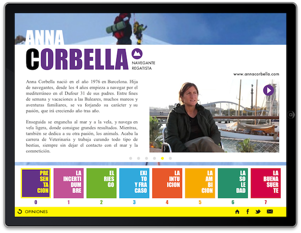 Sección "Opinones-Personajes" de la App "Espíritu de Aventura" de Albert Bosch