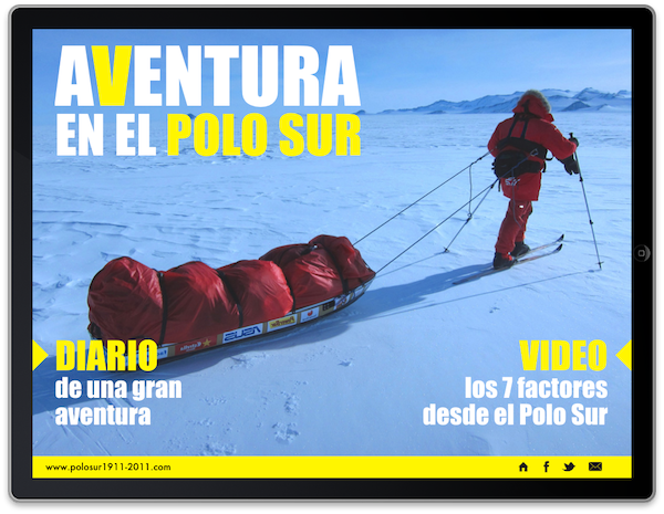 Sección "Polo Sur" de la App "Espíritu de Aventura" de Albert Bosch